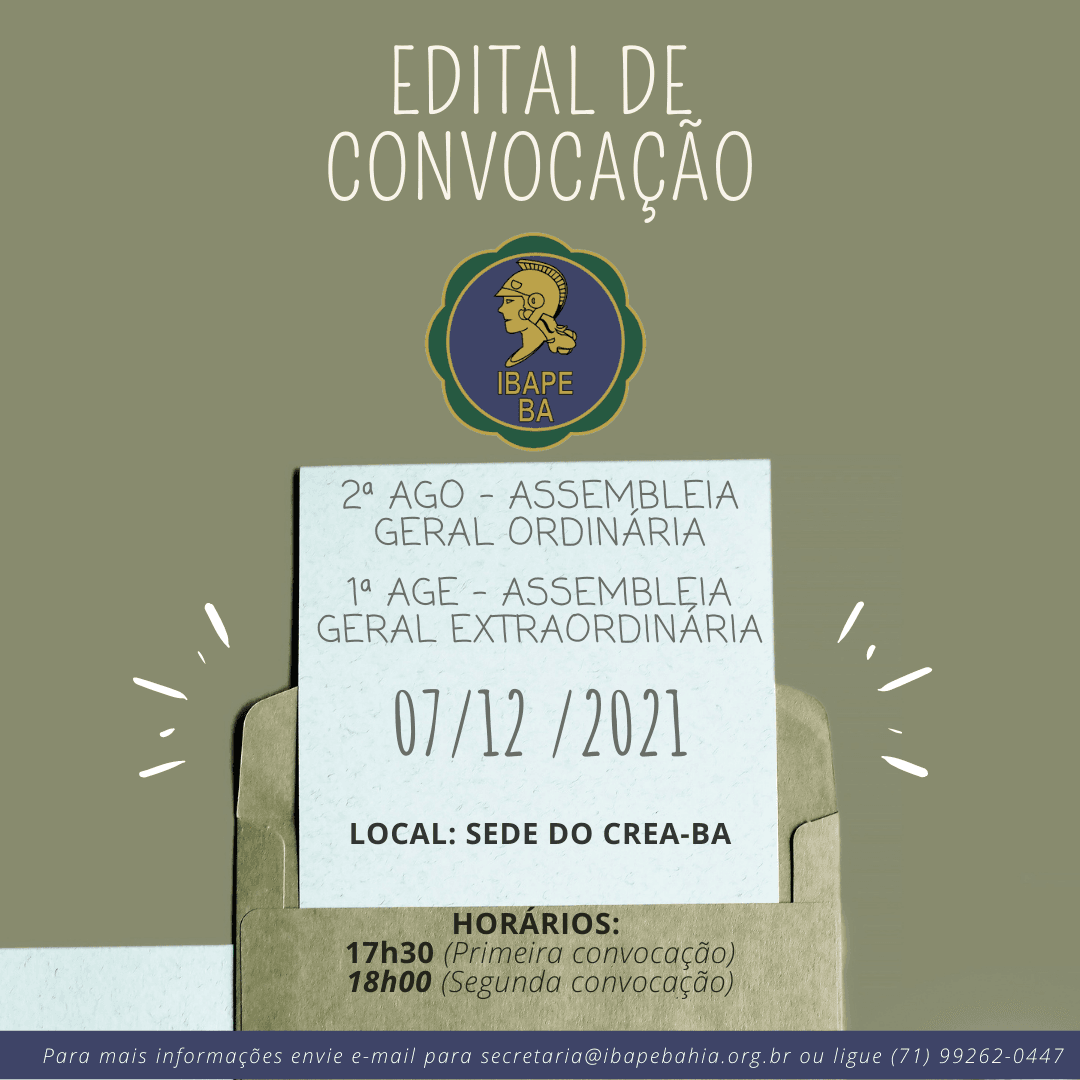 AGO e AGE do IBAPE-BA