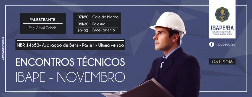 ÚLTIMO ENCONTRO TÉCNICO DO ANO ABORDARÁ A NBR 14653 E A AVALIAÇÃO DE BENS