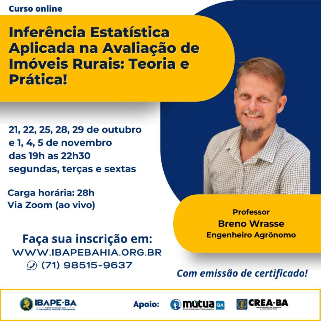 CARD Inferência Estatística aplicada na avaliação de imóveis rurais. Curso prático